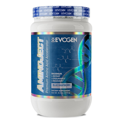 Evogen AminoJect Aminokwasy BCAA i Glutamina w Proszku na Regenerację Mięśni Malina Lemoniada 483g