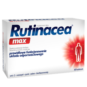 Aflofarm Rutinacea Max Wspomagający Odporność z Witaminą C Cynkiem i Selenem 60 Tabletek