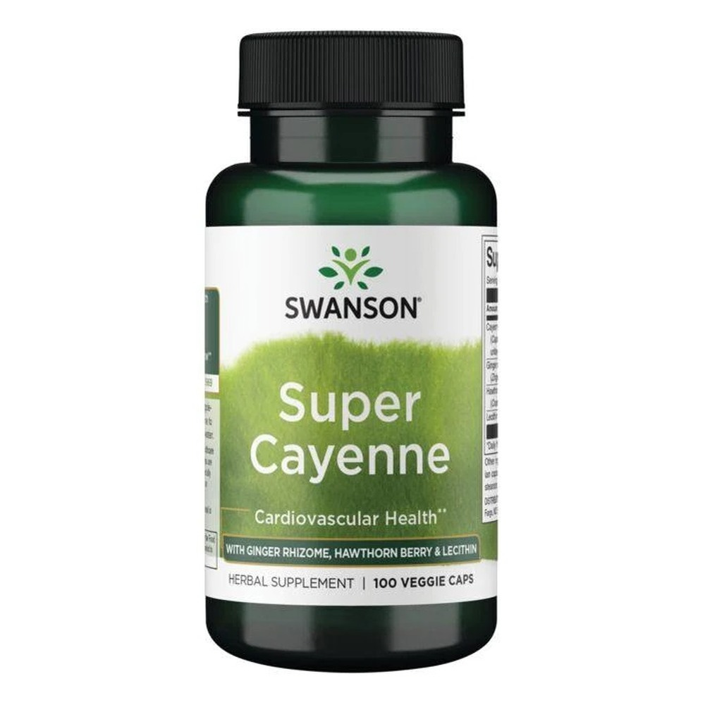 Swanson Super Cayenne na Zdrowe Krążenie i Wsparcie Serca 100 Kapsułek
