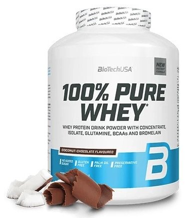 BioTechUSA 100% Pure Whey Białko Serwatkowe Kokos Czekolada Na Wzrost Mięśni 2270g