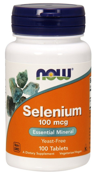 Now Foods Selenium 100mcg Selen Wspomaga Układ Odpornościowy Zdrowie Włosów Skóry i Paznokci 100 Tabletek
