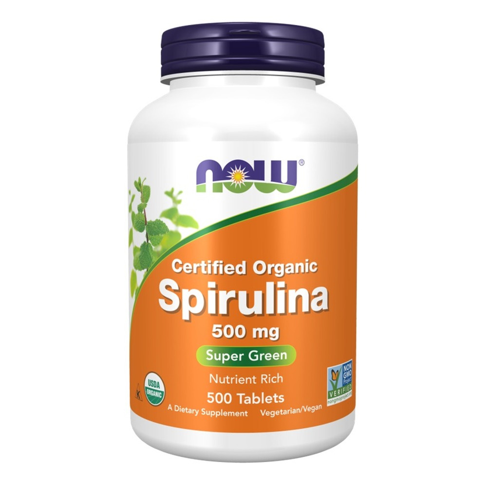 Now Foods Spirulina 500mg Wspiera Układ Krążenia Immunologiczny i Detoksykację 500 Tabletek