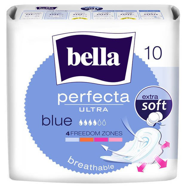 Bella Perfecta Ultra Blue Podpaski Ultracienkie Extra Soft 10 Sztuk