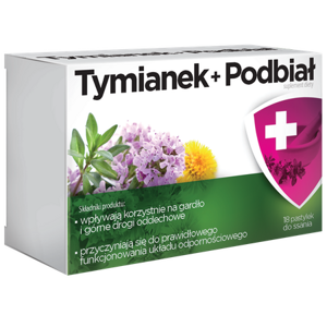 Aflofarm Tymianek i Podbiał Pastylki do Ssania na Gardło i Odporność 18 Pastylek