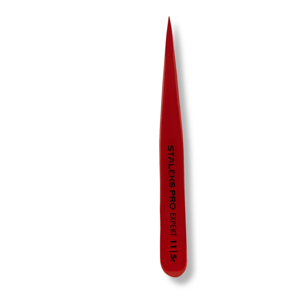 Staleks Pro Expert 11 Type 5R Point Eyebrow Tweezers Red 