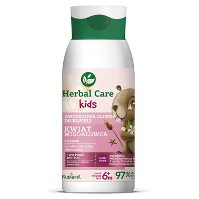 Herbal Care Kids Dwufazowa Oliwka do Kąpieli Delikatnej i Suchej Skóry Dziecka od 6 Miesiąca 300ml