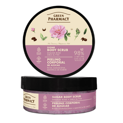 Green Pharmacy Cukrowy Peeling do Ciała Róża Damasceńska i Masło Shea 200ml