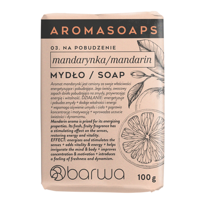 Barwa Aroma Soaps Mydło w Kostce Na Pobudzenie Mandarynka 100g