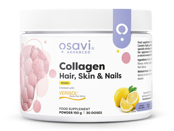 Osavi Collagen Peptides Kolagen Włosy Skóra i Paznokcie Cytryna 150g