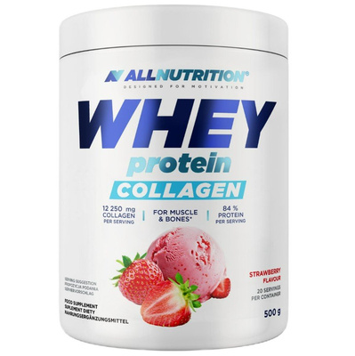 Allnutrition Whey Protein Collagen, Strawberry - 500g