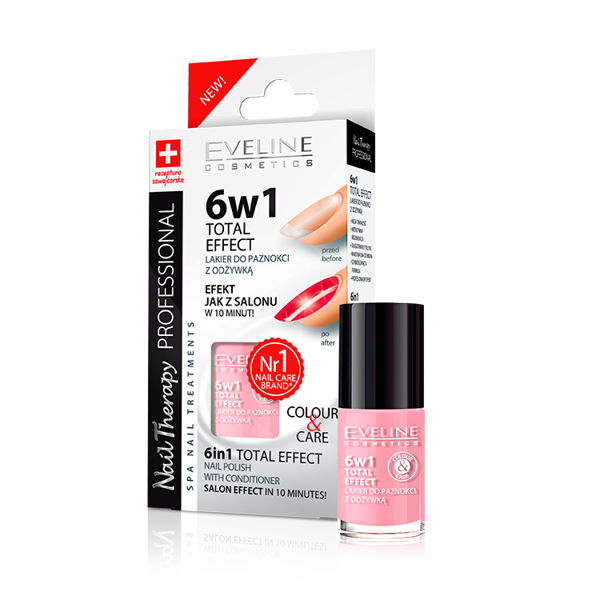 Eveline Nail Therapy Lakier Odżywka do Paznokci 6w1 Care & Colour Rose 5ml