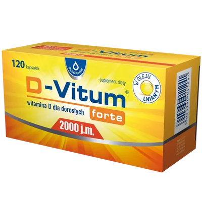 Oleofarm D-Vitum Forte 2000 j.m. Witamina D dla Dorosłych 120 Kapsułek