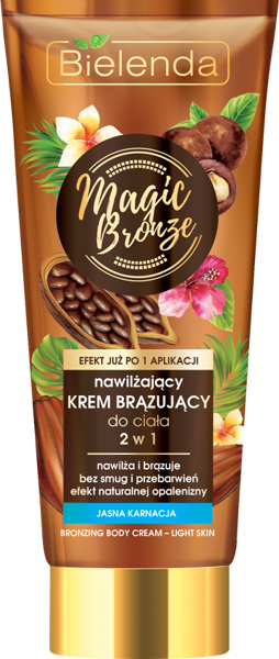 Bielenda Magic Bronze Nawilżający Krem Brązujący do Ciała 2w1 do Cery Jasnej 200ml