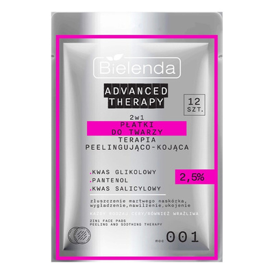Bielenda Advanced Therapy Płatki do Twarzy 2w1 Peelingująco-Kojące 12 Sztuk