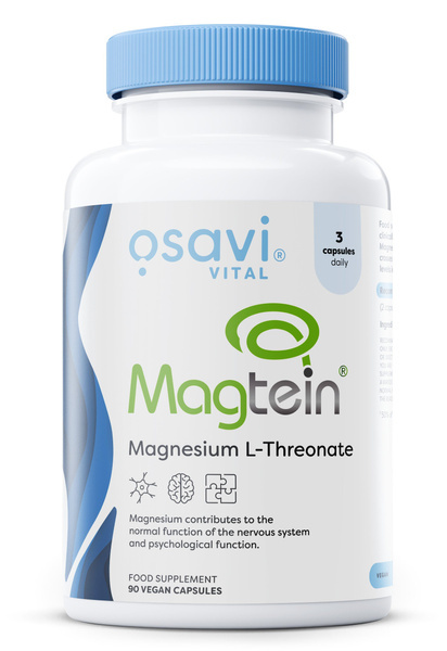 Osavi Magtein Magnesium L-threonate Wysoko Przyswajalna Forma Magnezu dla Mózgu i Układu Nerwowego 90 Kapsułek