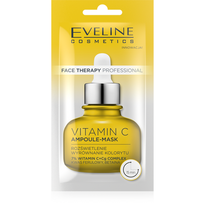 Eveline Face Therapy Professional Ampoule-Mask Vitamin C Rozświetlająca Maska w Kremie dla Skóry Szarej 8ml