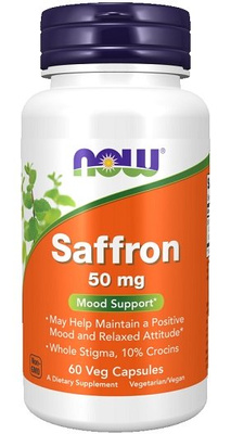Now Foods Saffron 50mg Szafran Spokojny Sen i Relaks 60 Kapsułek