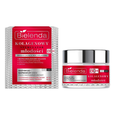 Bielenda Kolagenowy Stymulator Odżywczo-Naprawczy Krem Przeciwzmarszczkowy 80+ 50ml