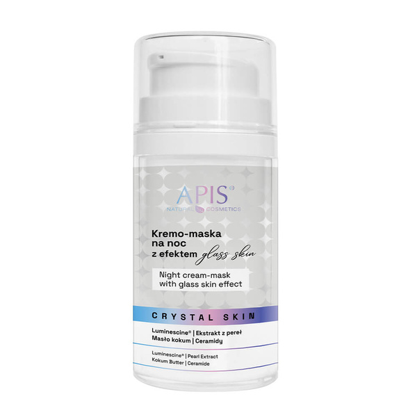 Apis Crystal Skin Kremo-maska na Noc z Efektem Glass Skin dla Skóry Suchej Matowej 50ml