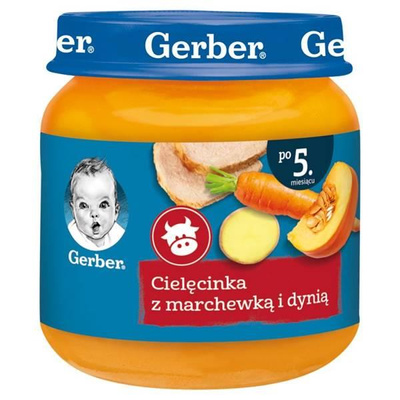 Gerber Danie Cielęcinka z Marchewką i Dynią dla Niemowląt po 5 Miesiącu 125g