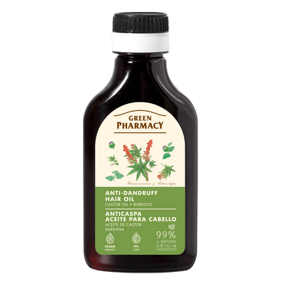 Green Pharmacy Przeciwłupieżowy Olejek do Włosów Olej Rycynowy i Łopian 100ml