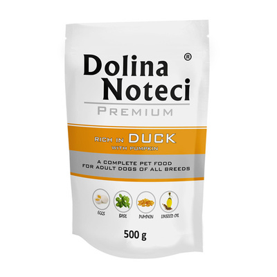 Dolina Noteci Premium Mokra Karma z Kaczką i Dynią dla Dorosłych Psów Wszystkich Ras 500g