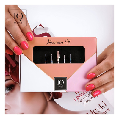 IQ Nails Expert II Set Drill Bits For Gel Polish Gel Acrylic Cuticles Removal Zestaw Frezów 5 sztuk