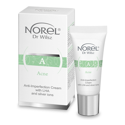 Norel Acne Krem przeciw Trądzikowi i Niedoskonałościom z AHA i Jonami Srebra do Skóry Tłustej 15ml