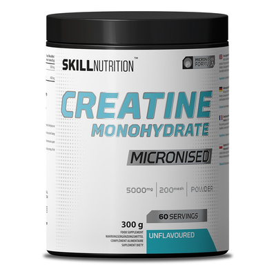 Skill Nutrition Mikronizowany Monohydrat Kreatyny Bezsmakowy Na Siłę i Masę Mięśniową 300g