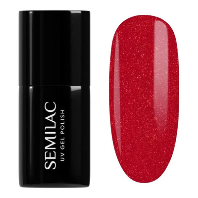 Semilac Lakier Hybrydowy Hottie - 025 Glitter Red 7ml