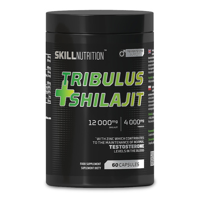 Skill Nutrition Tribulus + Shilajit Suplement Na Witalność i Poziom Testosteronu 60 Kapsułek