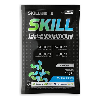 Skill Pre-Workout, Sour Gummies - 16-16.5g (1 serving)