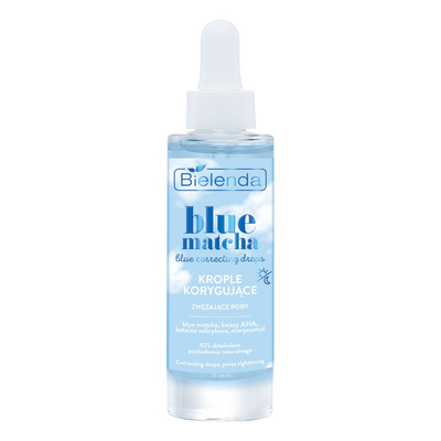 Bielenda Blue Matcha Blue Correcting Drops Krople Korygujące Zwężające Pory dla Każdego Rodzaju Cery 30ml
