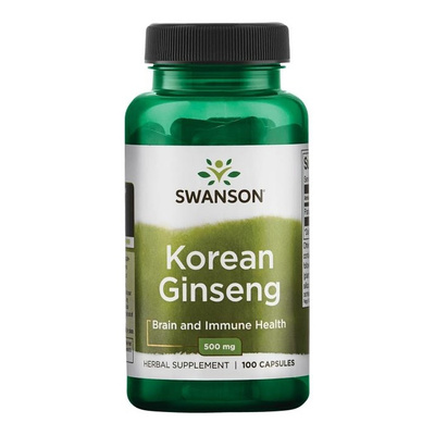 Swanson Żeń-Szeń Koreański 500mg na Energię i Witalność 100 Kapsułek