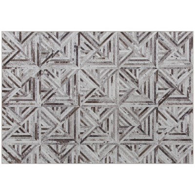 HOMCOM Modern Area Rug, Triangle Pattern Non-Slip Washable Rug, Chenille Floor Carpet for Living Room, Bedroom, Dining Room, Home Office, 230 x 160 cm, Brown