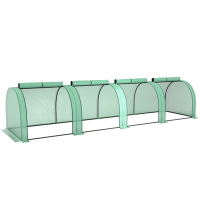 Outsunny 395 x 100 cm Low Tunnel Greenhouse - Green