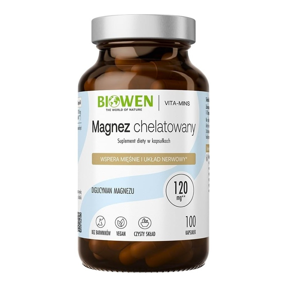 BIOWEN Magnez Chelatowany - Diglicynian - 100 kaps.