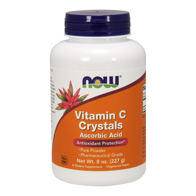 Now Foods Vitamin C Crystals Kwas Askorbinowy Puder Wspomaga Układ Odpornościowy i Zdrowie Kości i Stawów 227g