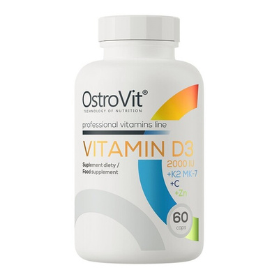 Vitamin D3 2000IU + K2 MK-7 + C + Zn - 60 caps