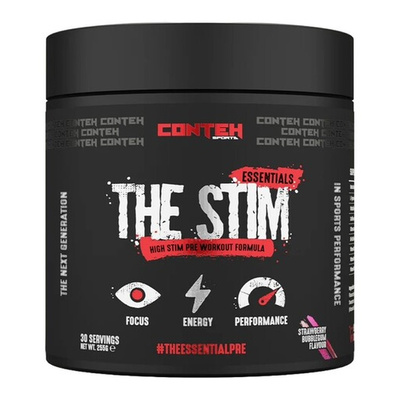 Conteh Sports The Stim Przedtreningówka Wysoko Stymulująca Truskawkowa Guma Balonowa Na Energię i Skupienie 255g