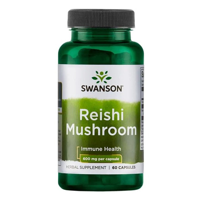 Swanson Reishi Mushroom 600mg na Odporność i Witalność 60 Kapsułek