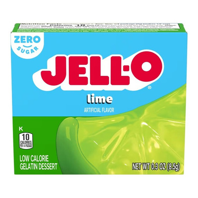 Jell-O Galaretka Limonkowa Bez Cukru Mieszanka Deserowa w Proszku 8.5g