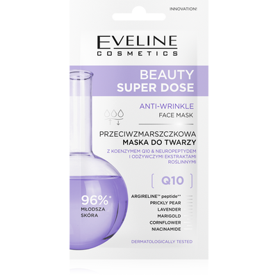 Eveline Beauty Super Dose Przeciwzmarszczkowa Maska do Twarzy Q10 8ml