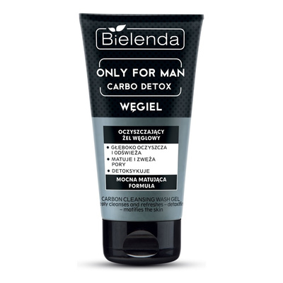 Bielenda Only for Men Carbo Detox Oczyszczająco Matujacy Żel Węglowy do Twarzy 150g