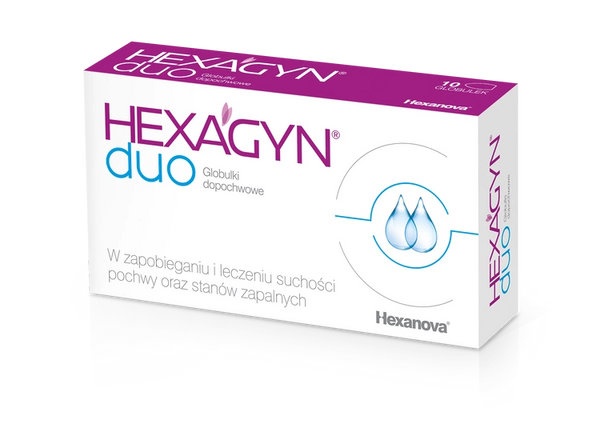 HEXAGYN DUO Globulki dopochwowe 10szt.