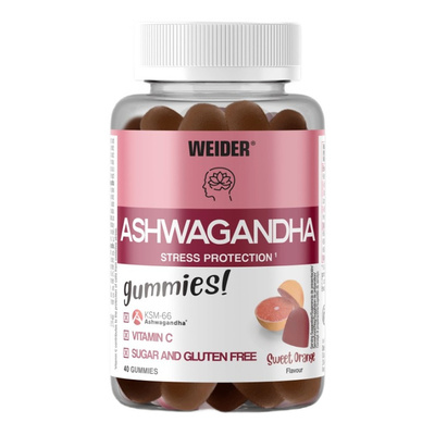 Weider Ashwagandha Gummies, Sweet Orange - 40 gummies