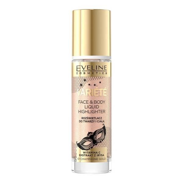 Eveline Variete Płynny Rozświetlacz do Twarzy i Ciała Nr. 01 Champagne Gold 30ml