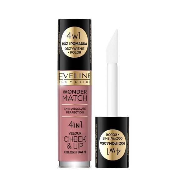 Eveline Wonder Match Cheek & Lip 4in1 Róż i Pomadka w Płynie Nr. 2 Vegan 4.5ml