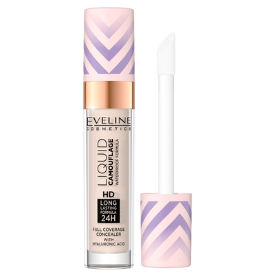 Eveline Liquid Camouflage Wodoodporny Korektor Kamuflujący z Kwasem Hialuronowym Nr. 01 Light Porcelain 7.5ml