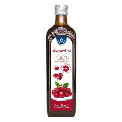Oleofarm Soki Świata 100% Sok z Żurawiny Bez Dodatku Cukru 490ml